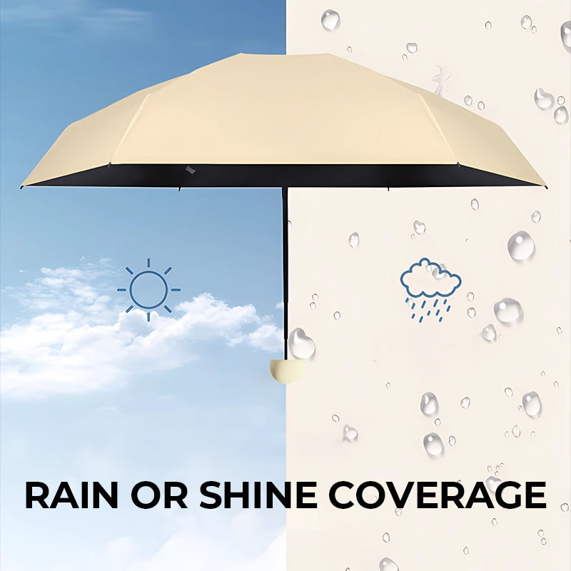 Compact Mini Umbrella with UPF 50+ Sun Protection & Wind-Resistant Frame for Travel & Everyday Carry