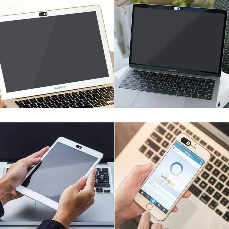 Webcam Privacy Covers Ultradunne schuifbare lensafschermers voor laptops, telefoons, tablets, computers, desktop-beveiligingsschild 6-pack Zwart Wit | Thomler