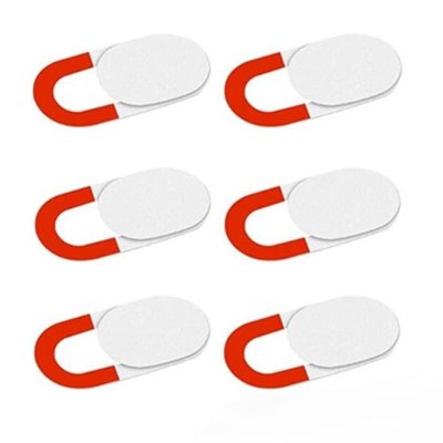 Webcam Privacy Covers Ultradunne schuifbare lensafschermers voor laptops, telefoons, tablets, computers, desktop-beveiligingsschild 6-pack Zwart Wit | Thomler