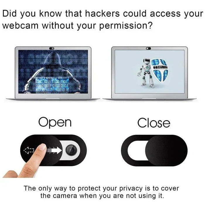 Webcam Privacy Covers Ultradunne schuifbare lensafschermers voor laptops, telefoons, tablets, computers, desktop-beveiligingsschild 6-pack Zwart Wit | Thomler