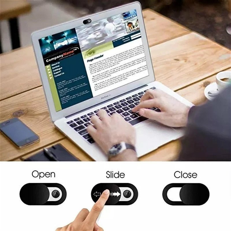 Webcam Privacy Covers Ultradunne schuifbare lensafschermers voor laptops, telefoons, tablets, computers, desktop-beveiligingsschild 6-pack Zwart Wit | Thomler