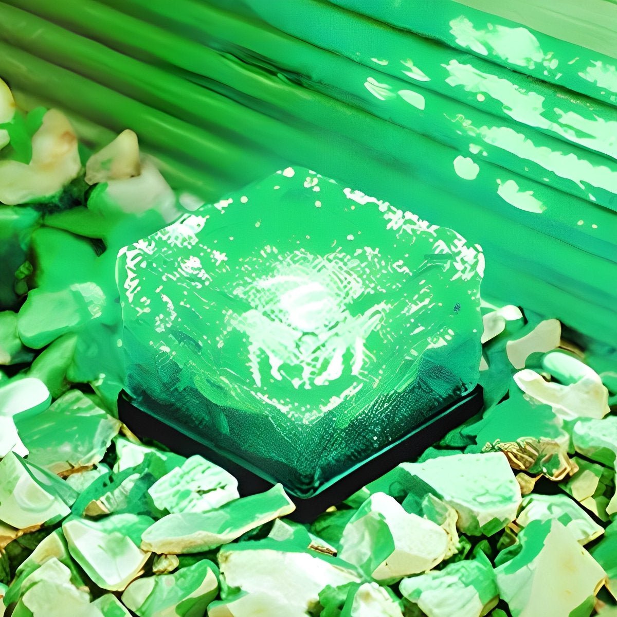 Luces solares para caminos con diseño de cubo de cristal para jardines y senderos, iluminación LED de jardín resistente a la intemperie con cambio de color