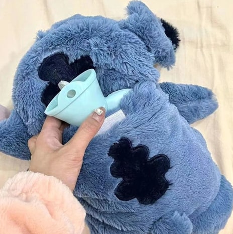 Stitch Plush Hot Water Bottle With Removable Rubber Insert Soft & Cozy Warmer