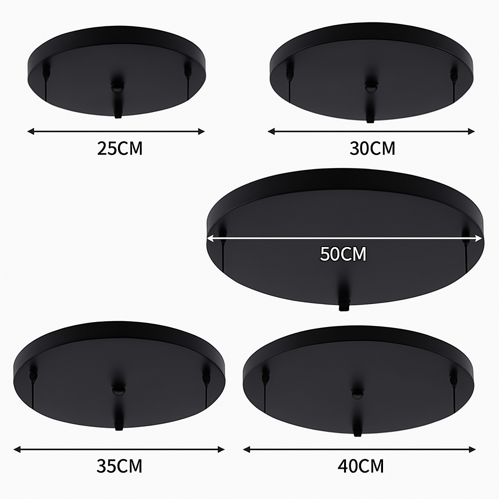 Ceiling Canopy Base for Hanging Lights – Round Metal Plate with Adjustable Wire & Multi-Hole Mounting for Kitchen Dining Room Bedroom Living | Thomler