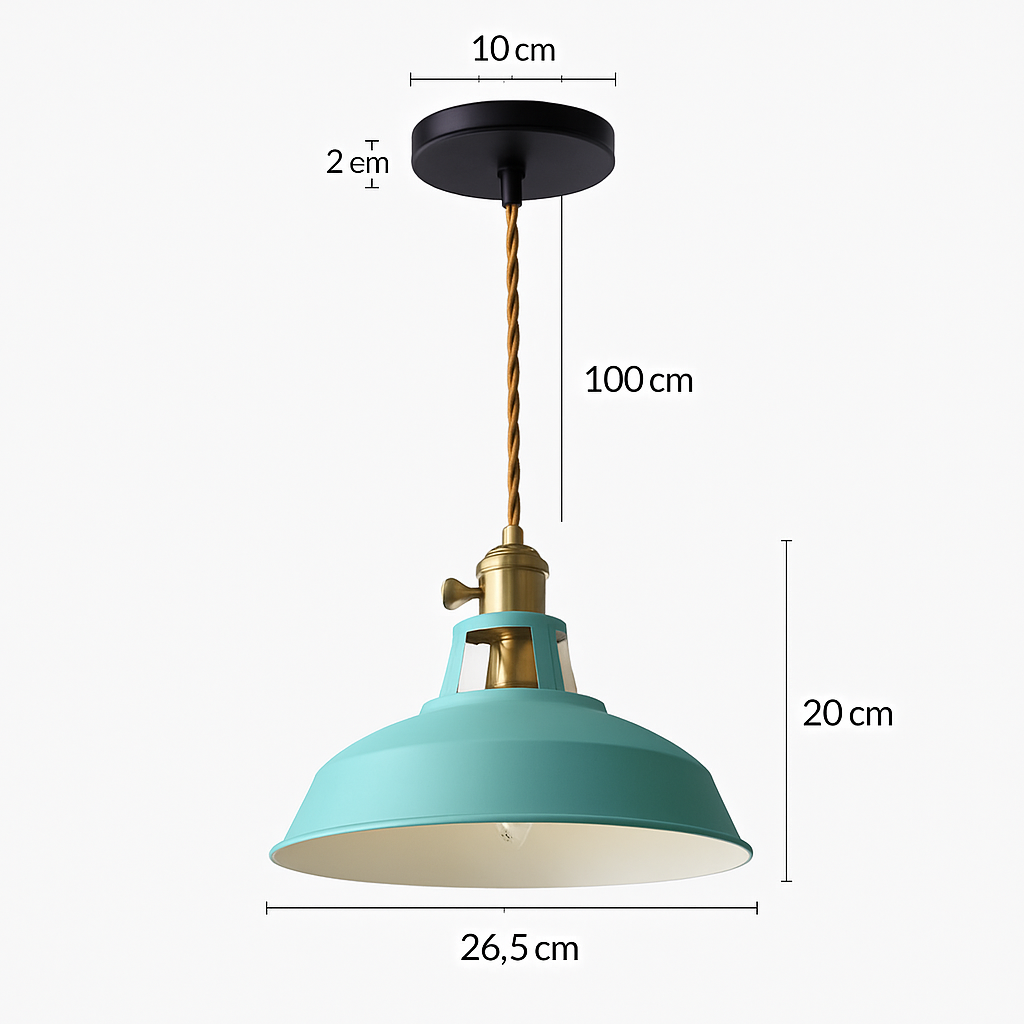 Hanging Ceiling Fixture with 39 in Adjustable Suspension E27 Metal Shade for Kitchen Island Dining Room Modern Drop Light | Thomler