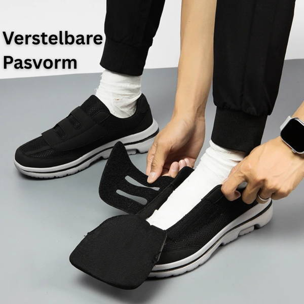 Verstelbare comfortschoenen met wijde pasvorm voor gezwollen voeten en diabeteszorg met klittenbandsluiting