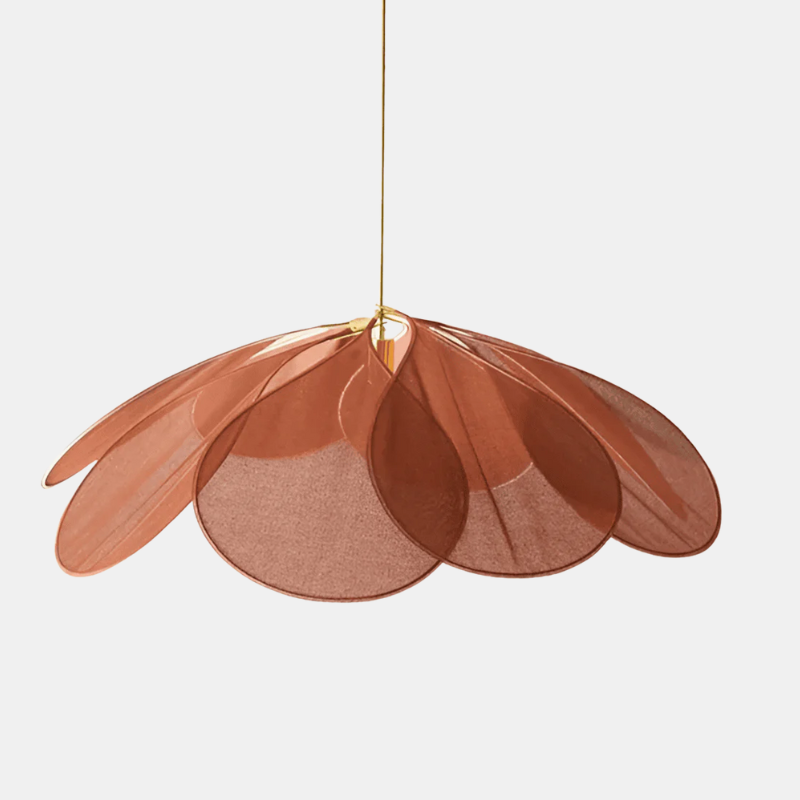 Hanging Ceiling Fixture Floral Textile Shade 31.5 Inch Diameter Cream Adjustable Cable E27 Socket Modern Vintage Dining Room Bedroom Lightin | Thomler