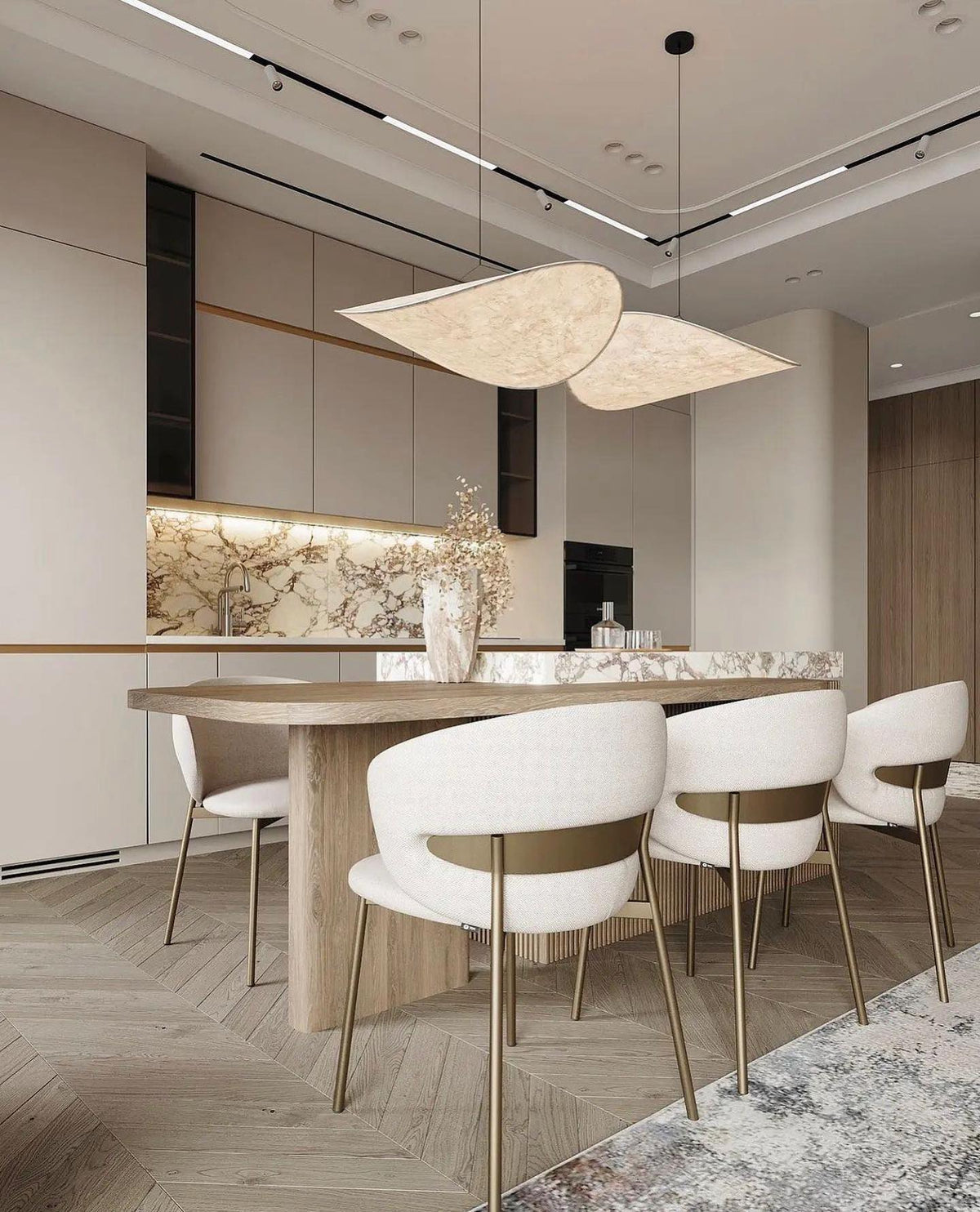 Lámpara colgante de pantalla de papel extragrande con altura ajustable, candelabro contemporáneo para isla de cocina, lámpara de techo para comedor | Thomler