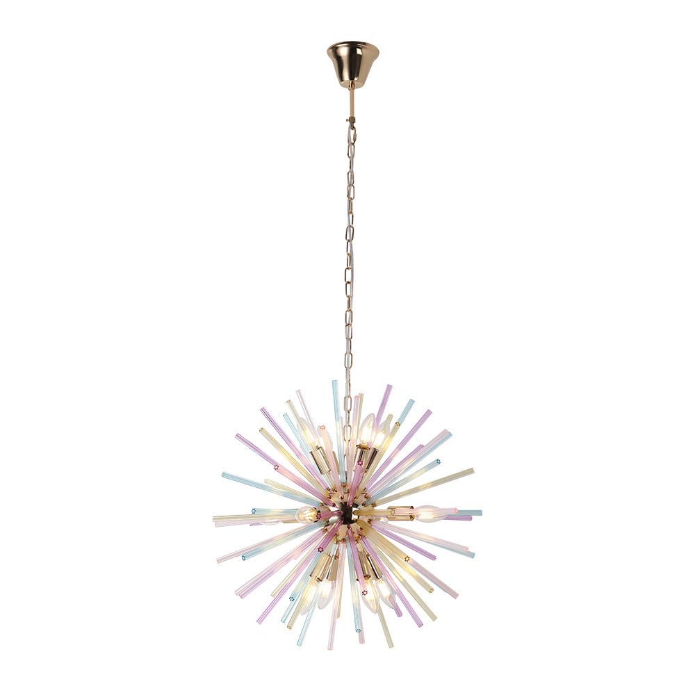 22-Inch Multi-Color Sputnik Ceiling Light with Adjustable 79-Inch Cord Dimmable Brass Fixture for Dining Room Living Room Entryway Modern St | Thomler