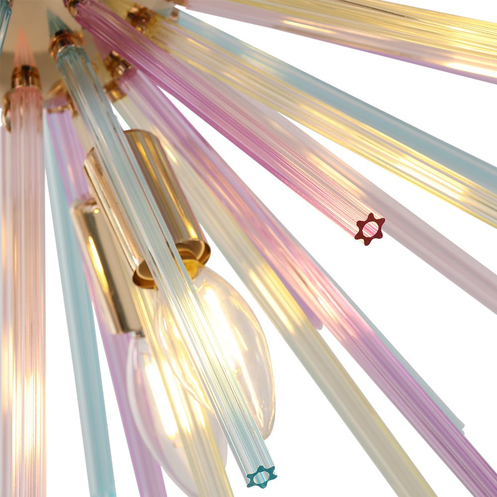 22-Inch Multi-Color Sputnik Ceiling Light with Adjustable 79-Inch Cord Dimmable Brass Fixture for Dining Room Living Room Entryway Modern St | Thomler
