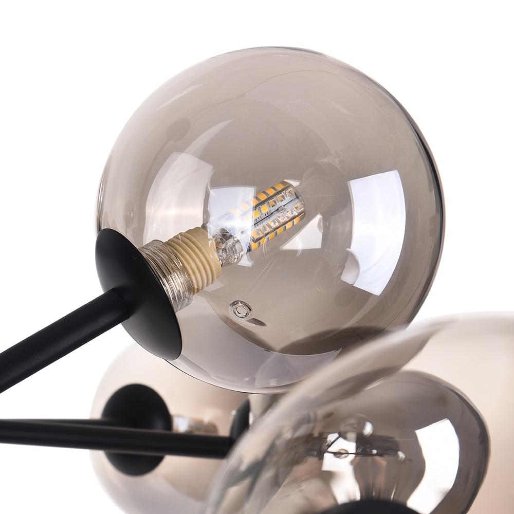 15-Light Linear Glass Globe Fixture for Dining Tables & Islands 44 in Wide Adjustable Dimmable G9 Ceiling Light | Thomler