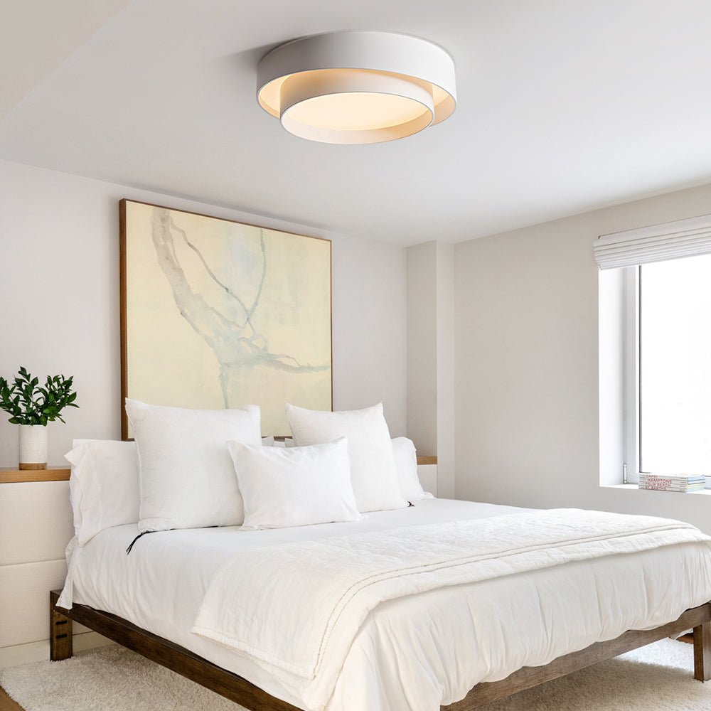 LED Flush Mount Ceiling Light 15 inch Round Metal Low Profile Fixture for Bedrooms Living Rooms Kitchens 1260 Lumens Energy Efficient Contem | Thomler