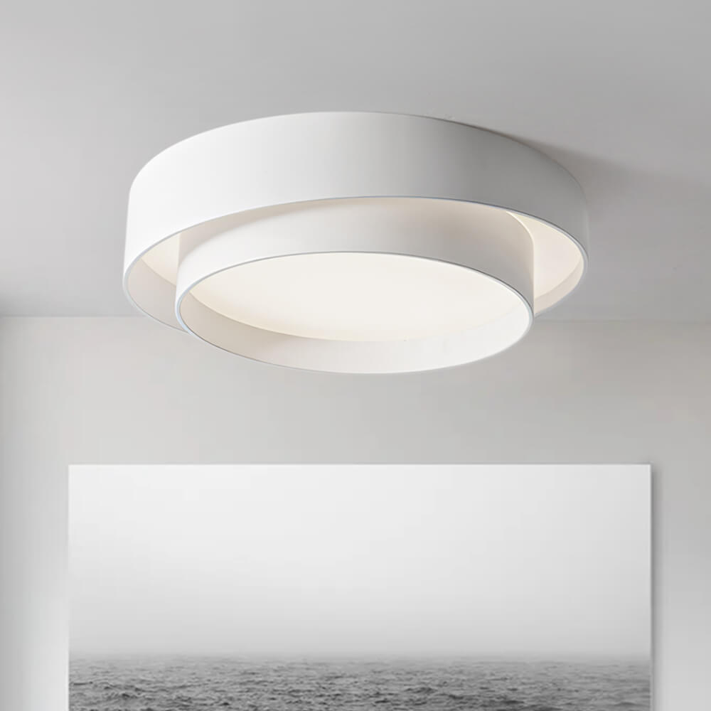 LED Flush Mount Ceiling Light 15 inch Round Metal Low Profile Fixture for Bedrooms Living Rooms Kitchens 1260 Lumens Energy Efficient Contem | Thomler