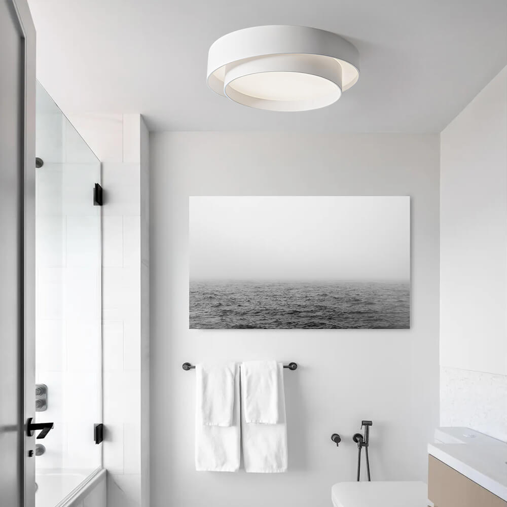 LED Flush Mount Ceiling Light 15 inch Round Metal Low Profile Fixture for Bedrooms Living Rooms Kitchens 1260 Lumens Energy Efficient Contem | Thomler