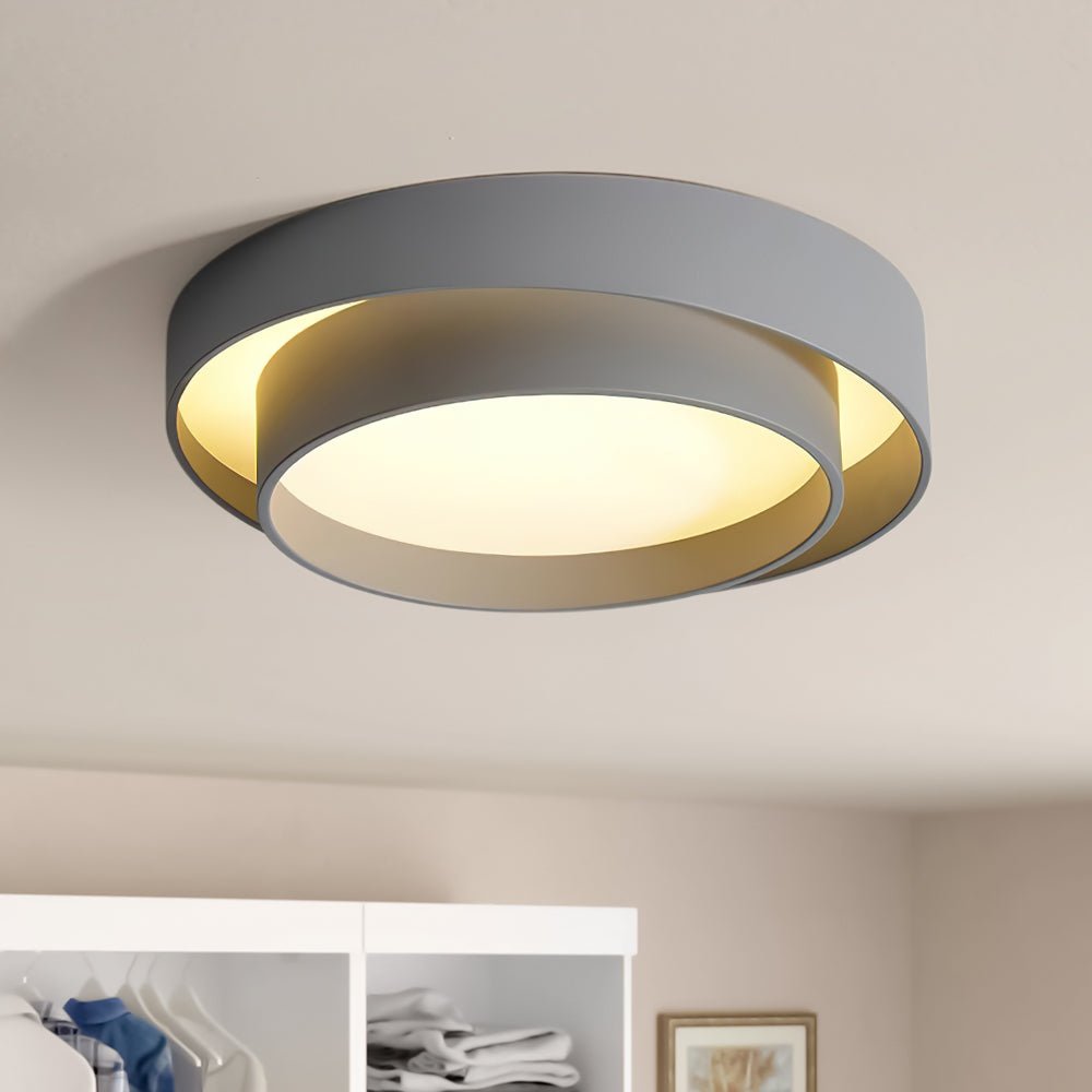LED Flush Mount Ceiling Light 15 inch Round Metal Low Profile Fixture for Bedrooms Living Rooms Kitchens 1260 Lumens Energy Efficient Contem | Thomler
