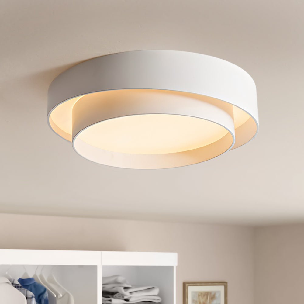 LED Flush Mount Ceiling Light 15 inch Round Metal Low Profile Fixture for Bedrooms Living Rooms Kitchens 1260 Lumens Energy Efficient Contem | Thomler
