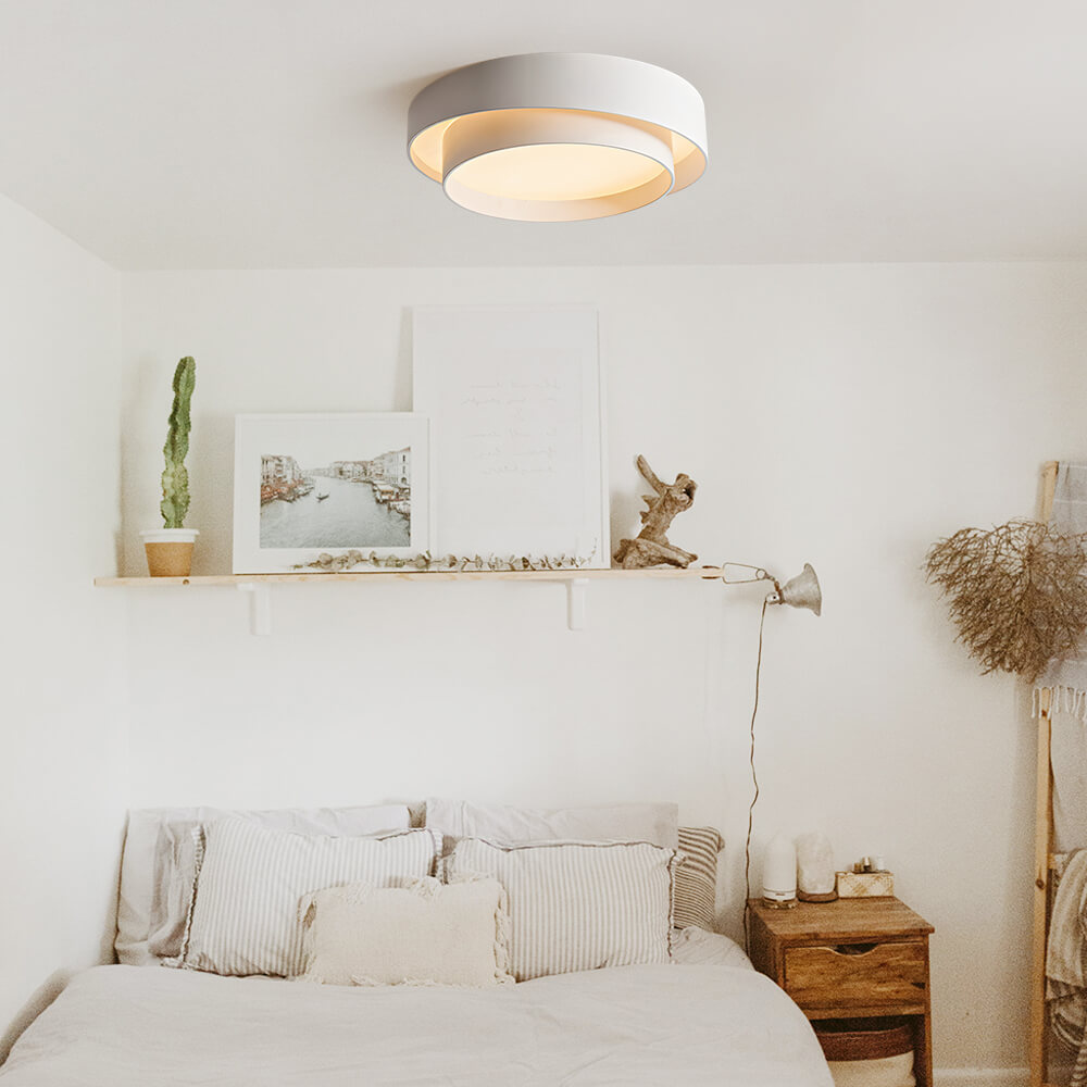 LED Flush Mount Ceiling Light 15 inch Round Metal Low Profile Fixture for Bedrooms Living Rooms Kitchens 1260 Lumens Energy Efficient Contem | Thomler