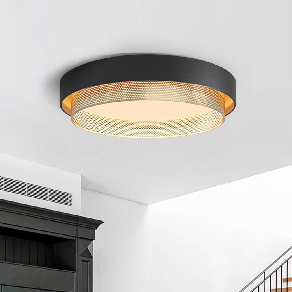 20-Zoll LED-Ring-Deckenleuchte, flache Montage, Metall, Schwarz oder Weiß, für Flur, Schlafzimmer, Wohnzimmer, moderne, flache, runde Leuchte, integriert | Thomler
