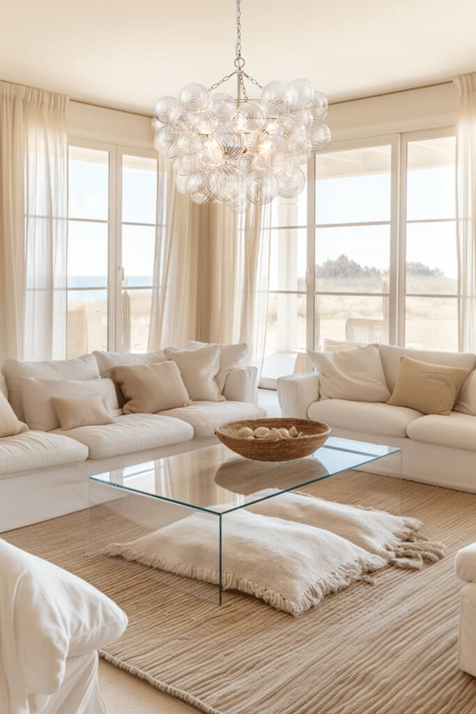 Multi-Globe Glass Chandelier Brass Finish Adjustable Height Ceiling Light for Dining Room Kitchen Island Modern Sphere Lighting Fixture 3 or | Thomler