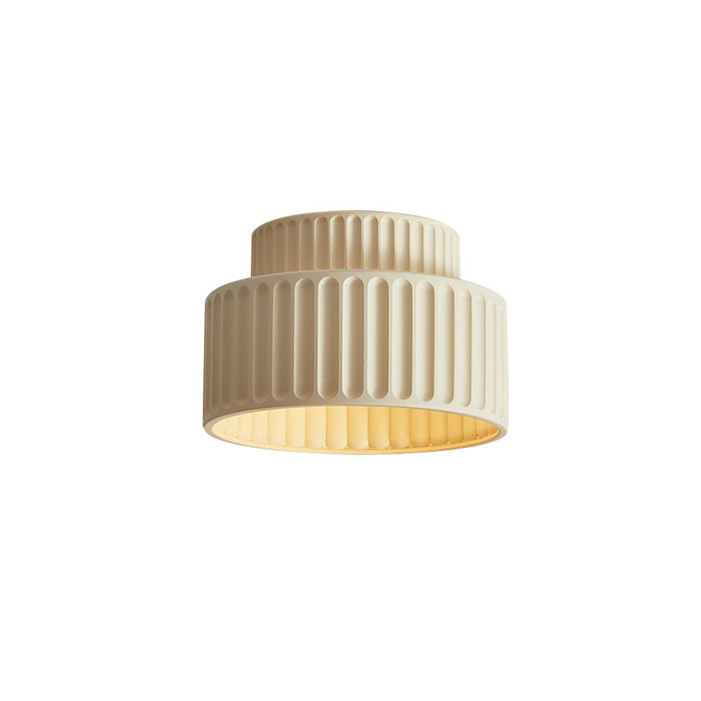 Dimmbare flache Deckenleuchte für Schlaf- und Wohnzimmer, geripptes Kunstharz, 23 cm, skandinavisch-japanisch inspiriert, sanfte Deckenbeleuchtung, L | Thomler