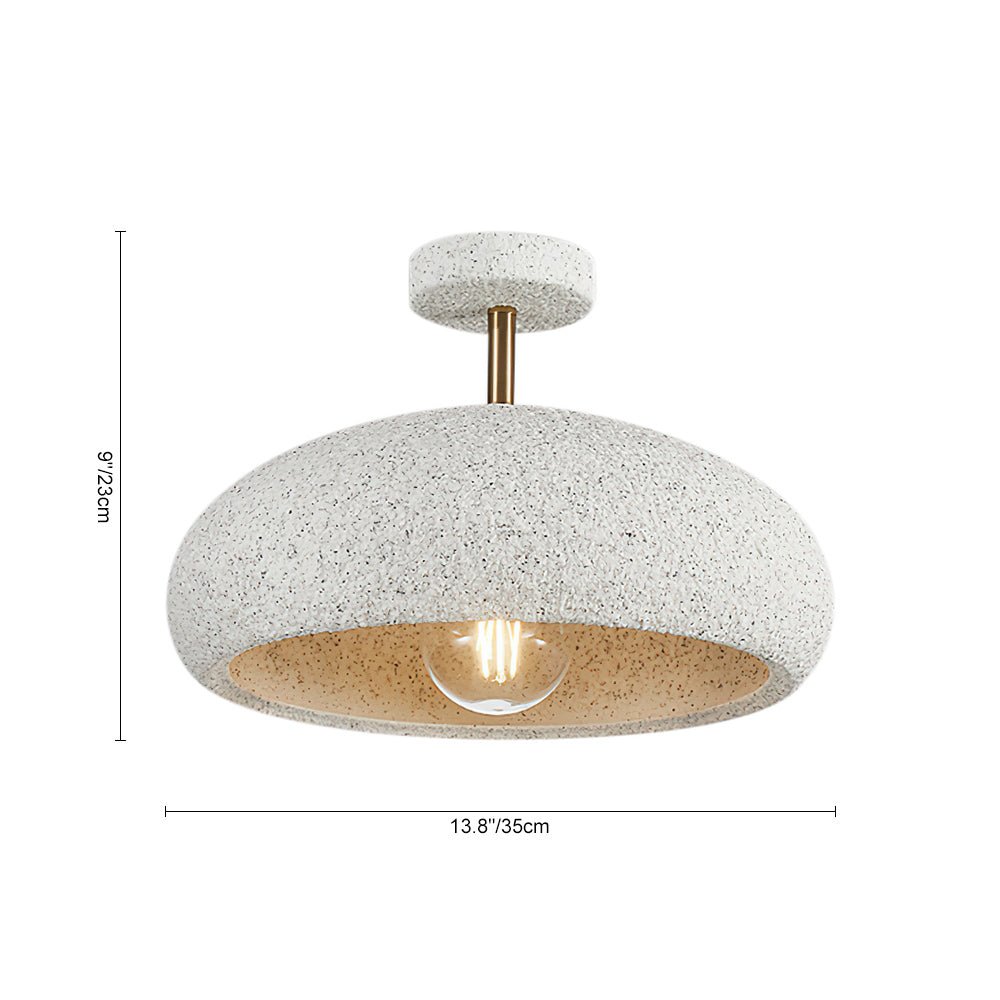 Semi-Flush Mount Dome Light Fixture 14 in Textured Metal Dimmable Overhead Lighting for Bedroom Living Room Kitchen Hallway Low Ceiling Nord | Thomler