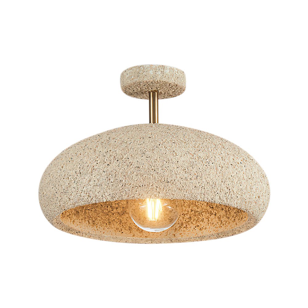 Semi-Flush Mount Dome Light Fixture 14 in Textured Metal Dimmable Overhead Lighting for Bedroom Living Room Kitchen Hallway Low Ceiling Nord | Thomler
