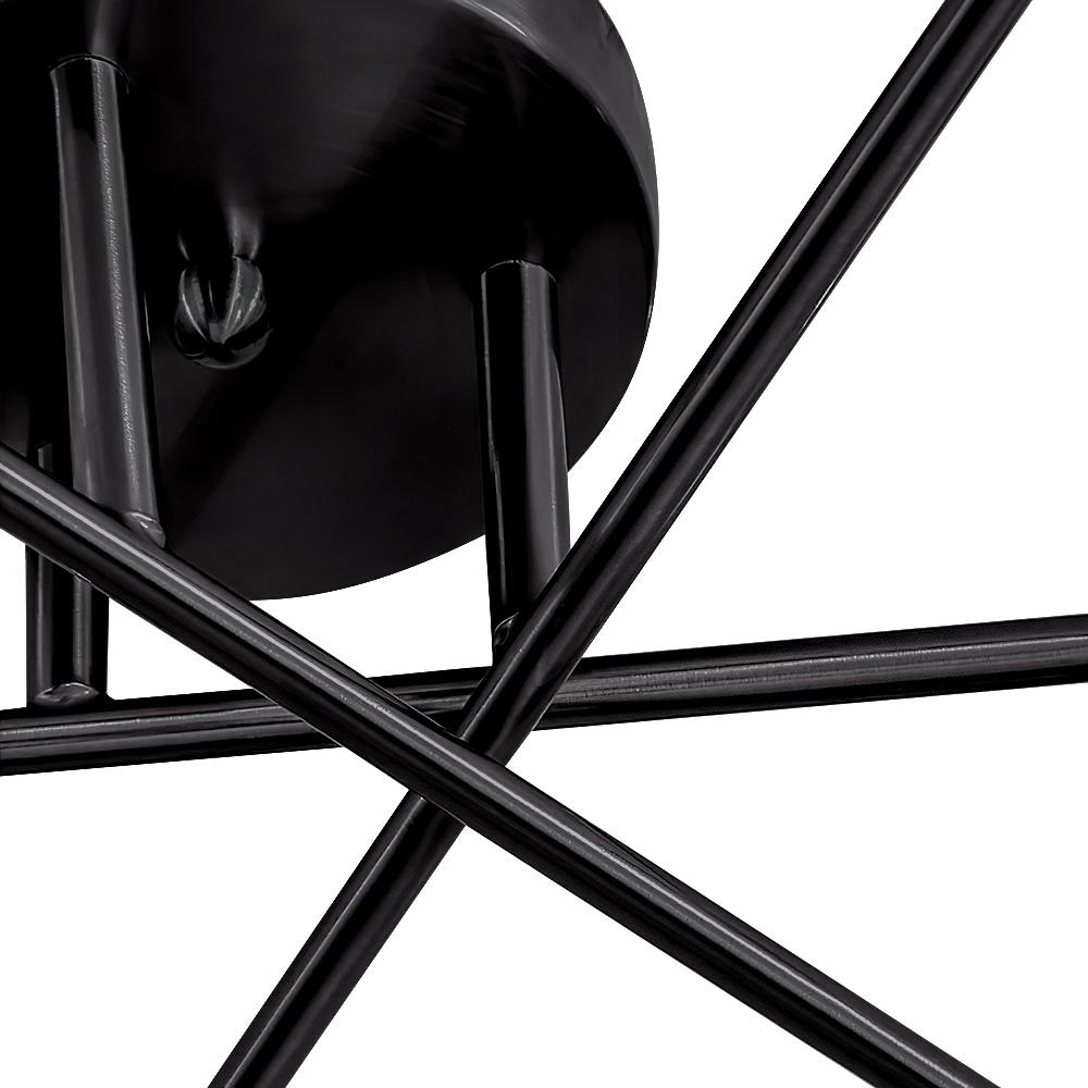 24-Inch Starburst Semi-Flush Ceiling Light with 6 Arms for Low Ceilings | Metallic Finish | Hardwired Dining Room & Kitchen Overhead Fixture | Thomler