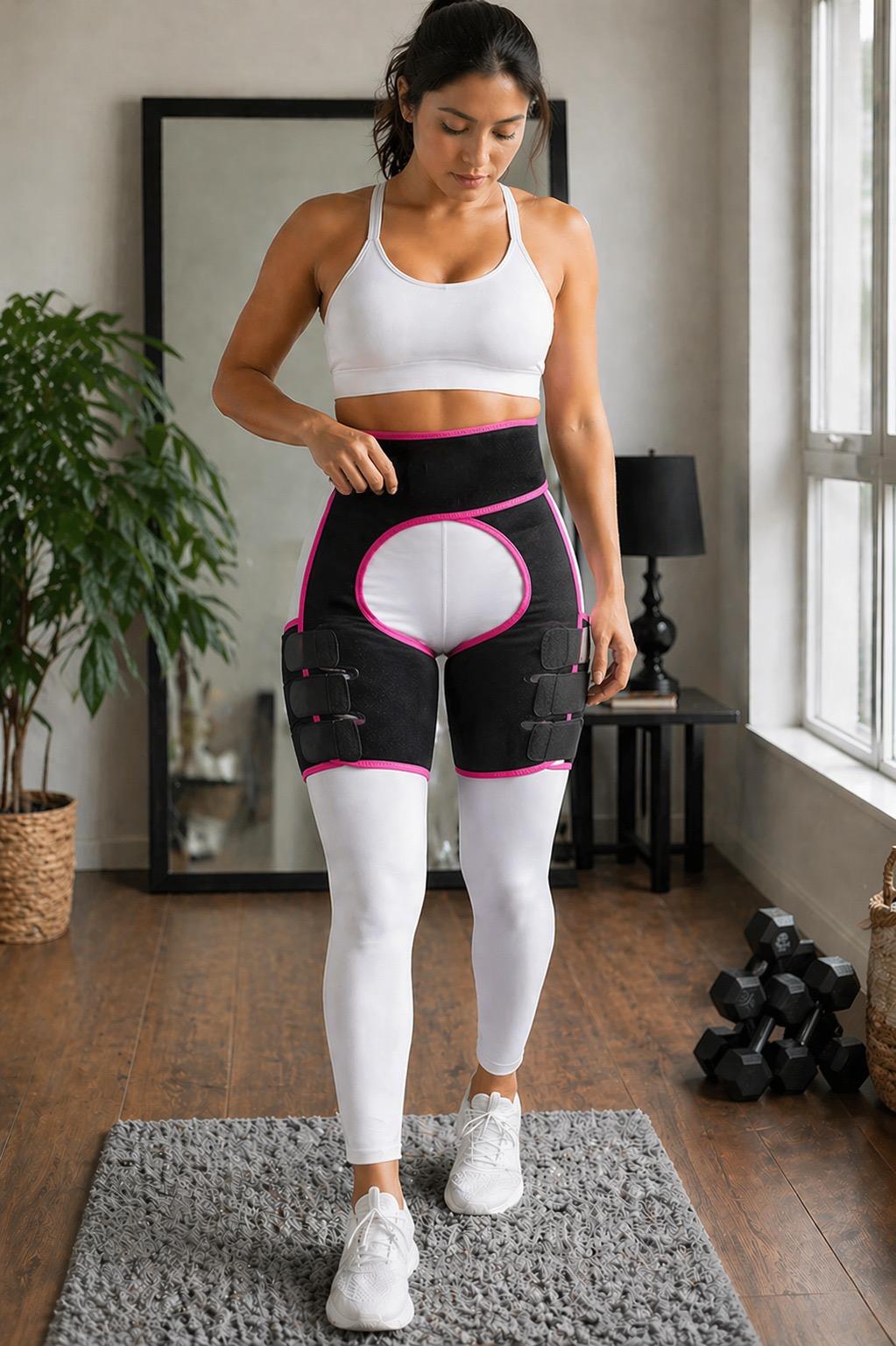 Verstellbare Kompressionsbandage mit Beingurten zur Stabilisierung von Taille und Oberschenkel | Stützbandage für Fitness, Training, Regeneration und Alltag