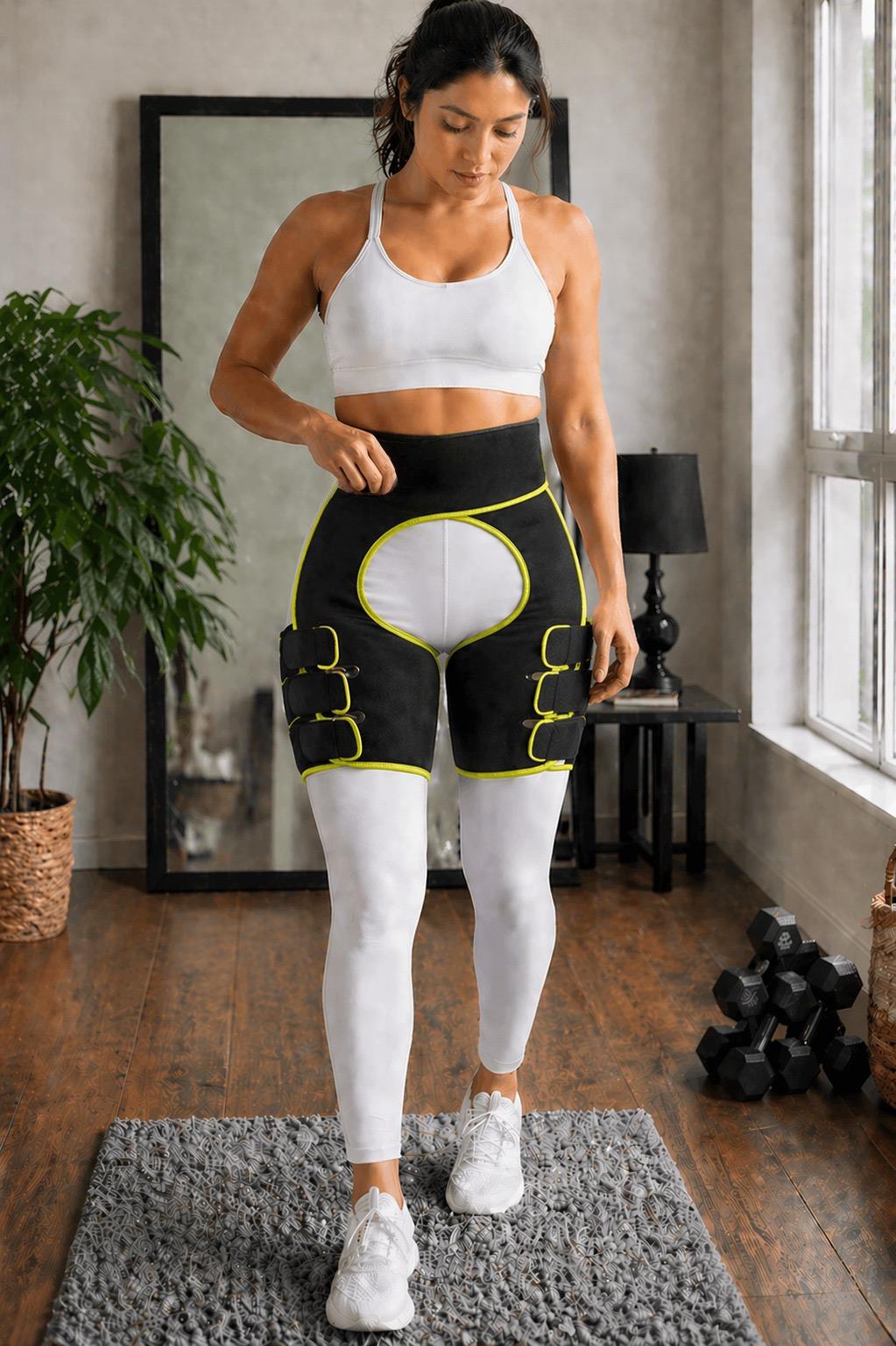 Verstellbare Kompressionsbandage mit Beingurten zur Stabilisierung von Taille und Oberschenkel | Stützbandage für Fitness, Training, Regeneration und Alltag