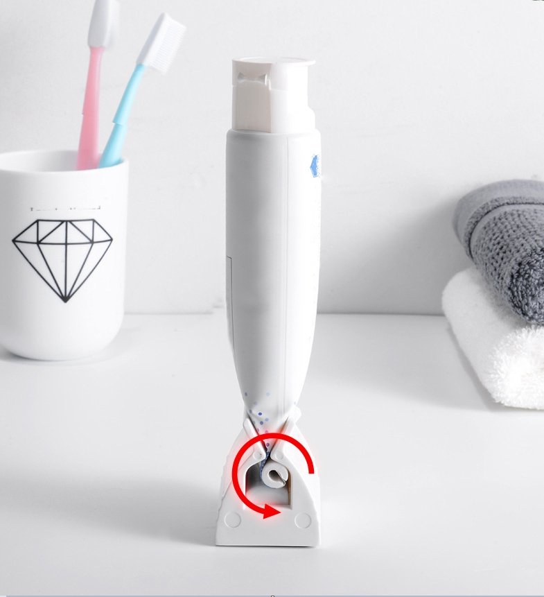 Dubbele tube-uitknijper voor pasta- en crèmeproducten – Afvalvrije dispenser voor badkamer- en toilettafelorganisatie – 2-delige set | Thomler