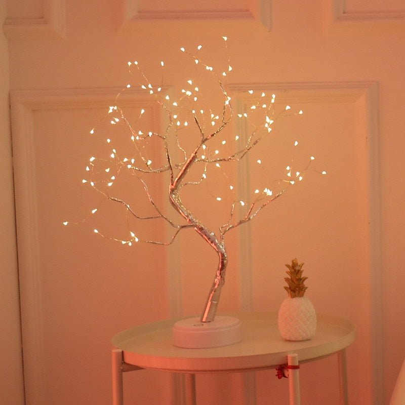 Illuminated Branch Tabletop Accent with LED Glow for Bedroom, Living Room & Bedside Decor | Battery or USB Powered | Thomler