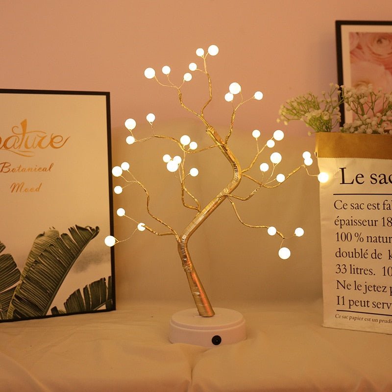 Illuminated Branch Tabletop Accent with LED Glow for Bedroom, Living Room & Bedside Decor | Battery or USB Powered | Thomler