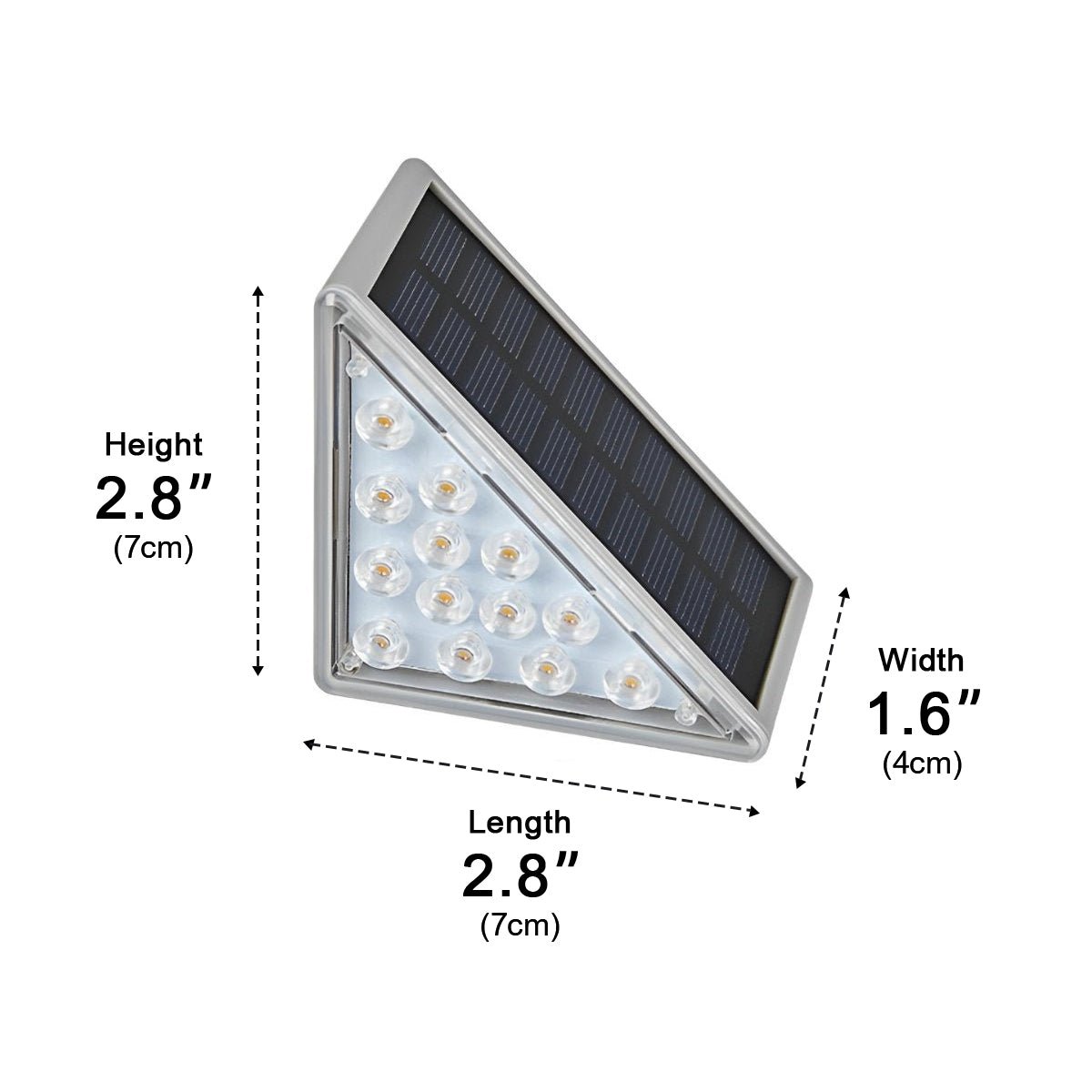 Solar-Treppenleuchte mit Bewegungsmelder für Außentreppen, Wege & Terrassen – Kompaktes 7,1-cm-Dreiecksdesign mit warm- & kaltweißem Licht – Wasserdicht IP65 | Thomler