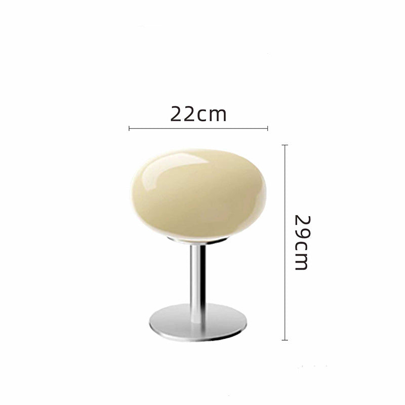 Lámpara de acento LED de vidrio escultural con regulador giratorio para mesa de noche, escritorio, aparador – Estructura de hierro y vidrio para dormitorio y sala de estar | Thomler