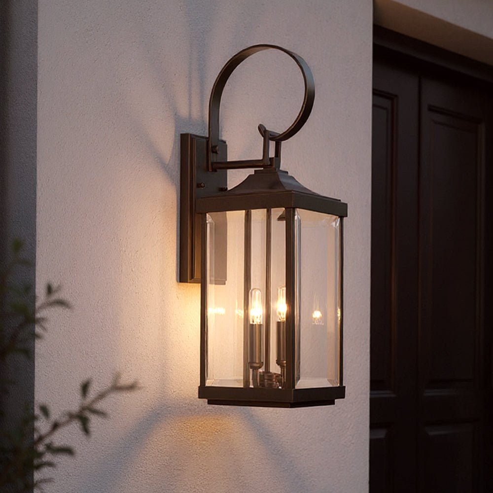 Outdoor Sconce Light 22 Inch Bronze Finish Exterior Lantern Fixture with Beveled Glass for Entryway Patio Porch House Facade Traditional Col | Thomler