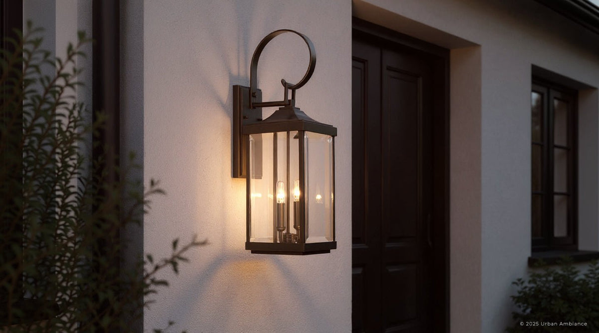 Outdoor Sconce Light 22 Inch Bronze Finish Exterior Lantern Fixture with Beveled Glass for Entryway Patio Porch House Facade Traditional Col | Thomler