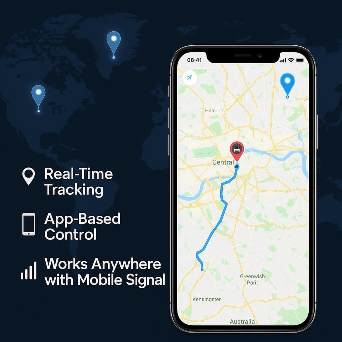 Rastreador GPS magnético ultracompacto sin suscripción requerida