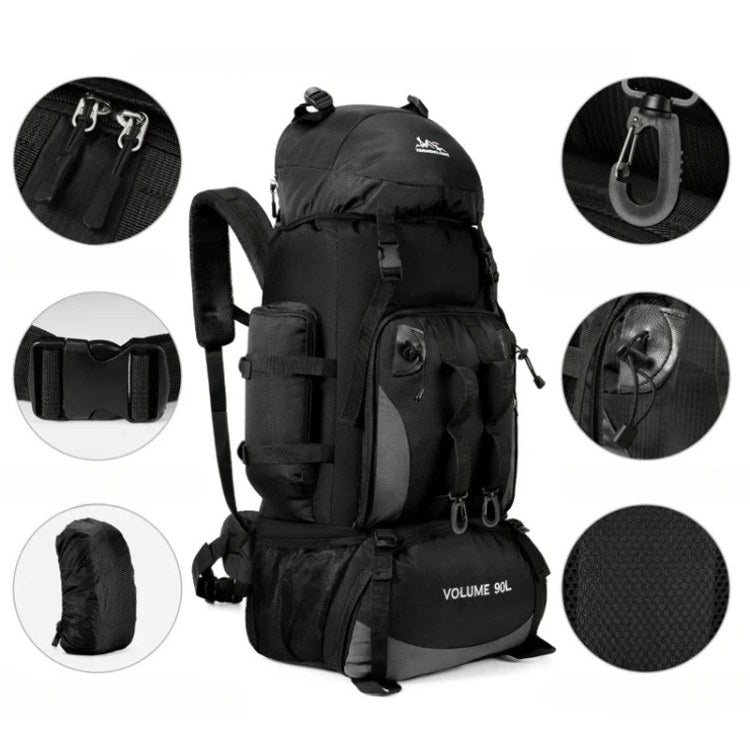 90-Liter Lightweight Water-Resistant Hiking Backpack for Multi-Day Trips