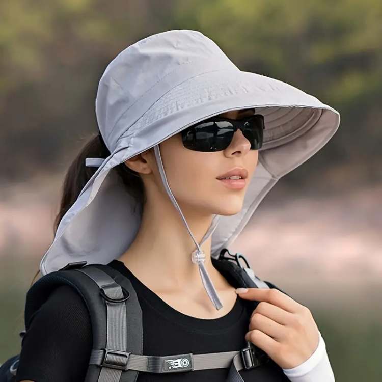 Wide Brim Sun Hat with UPF Fabric for Outdoor Adventures – Adjustable Chin Strap & Breathable Design