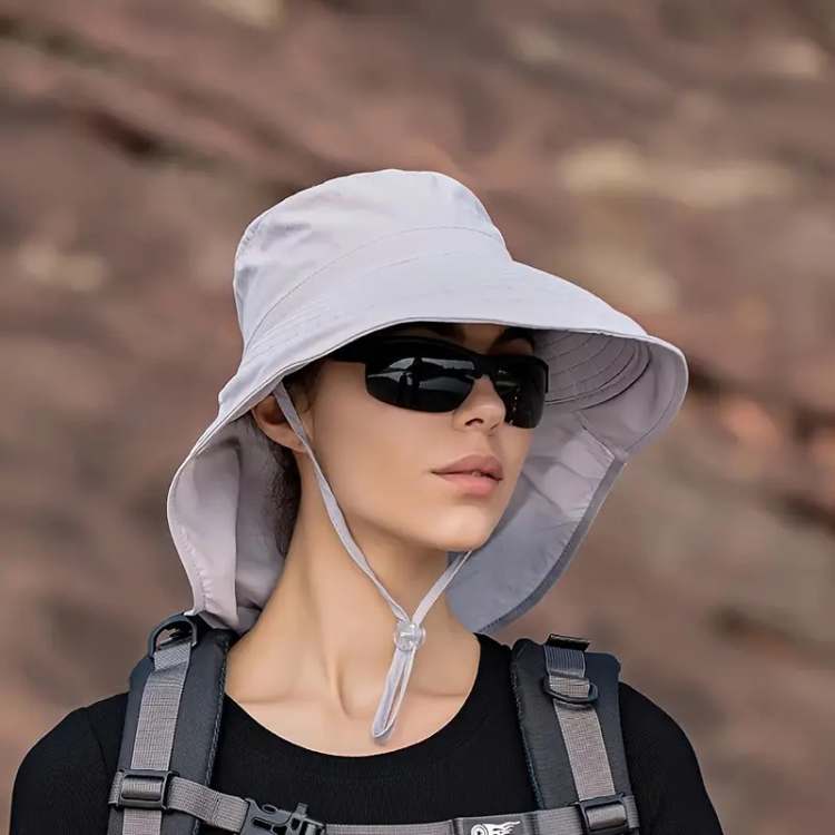 Wide Brim Sun Hat with UPF Fabric for Outdoor Adventures – Adjustable Chin Strap & Breathable Design
