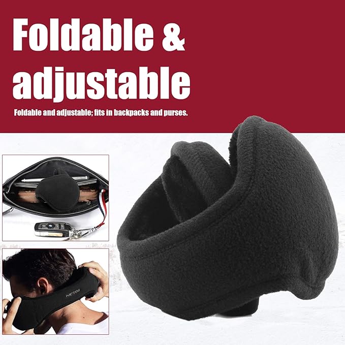 Fleece hoofdband voor warme oren bij koud weer - Verstelbare winteroorwarmers voor dames en heren | Opvouwbare outdoor sportoorbeschermers voor hardlopen, H