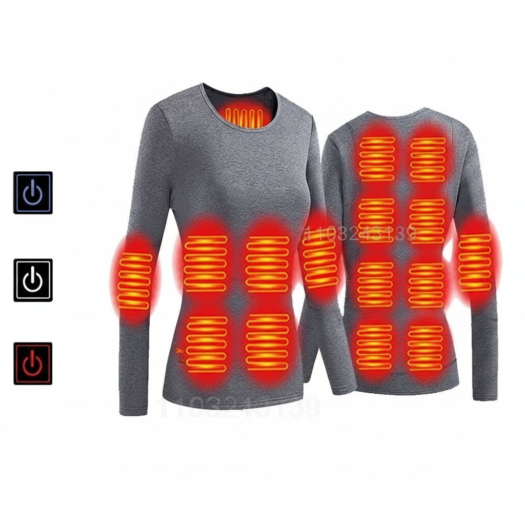 Electric Heated Base Layer Set with 3-Mode Temperature Control for Cold Weather
