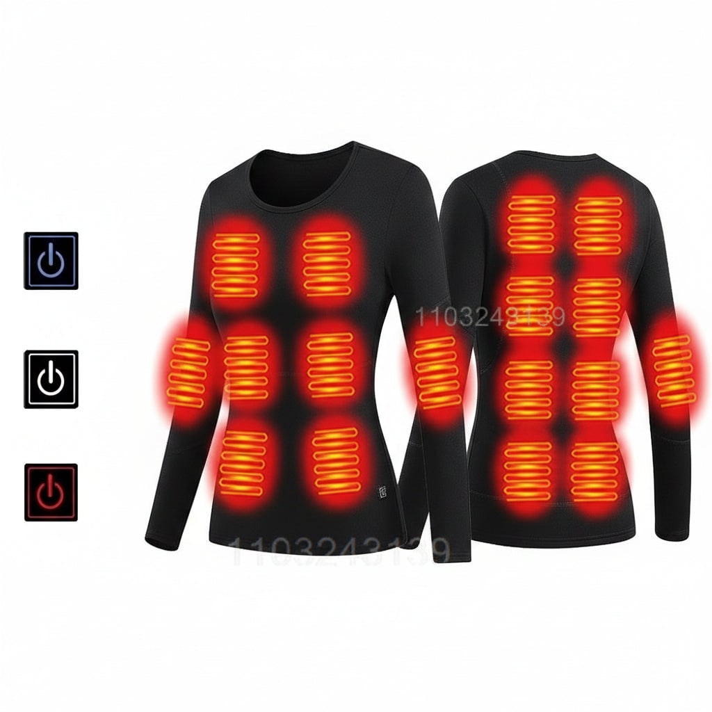Electric Heated Base Layer Set with 3-Mode Temperature Control for Cold Weather