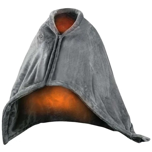 Heated Throw Blanket with Sleeves & Zipper, USB Powered, 8 Heat Zones, Fleece Wrap, 59×31 in