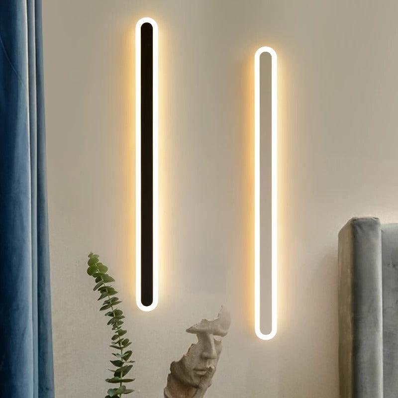 Linear LED Sconce 32-Inch Aluminum Matte Finish for Bedroom Above-Bed Lighting Contemporary Slim Profile Hardwired Fixture Ambient Wall Ligh | Thomler