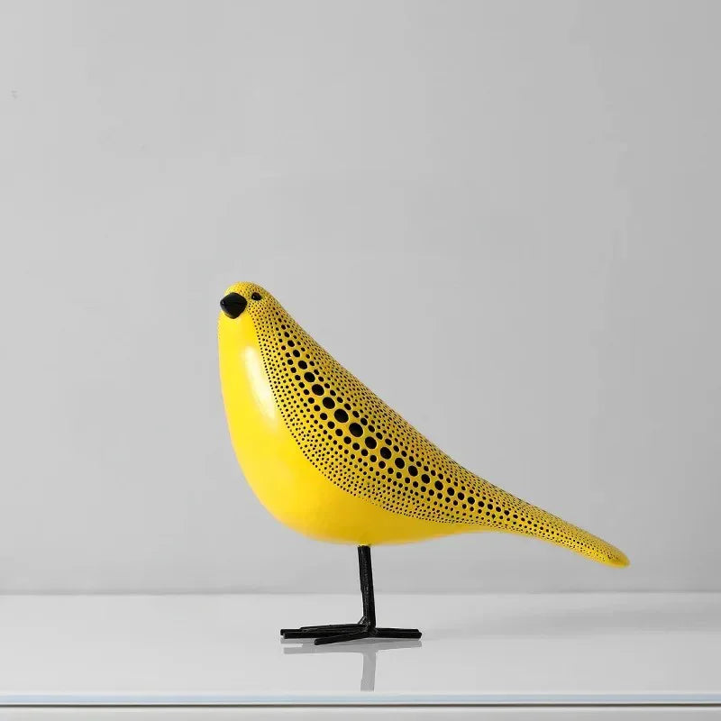 Gele harsbeeldjes tafeldecoratie set eigentijdse plankdecoratie uil peer pompoen vogel sculpturen 20 cm blikvangers voor salontafel | Thomler