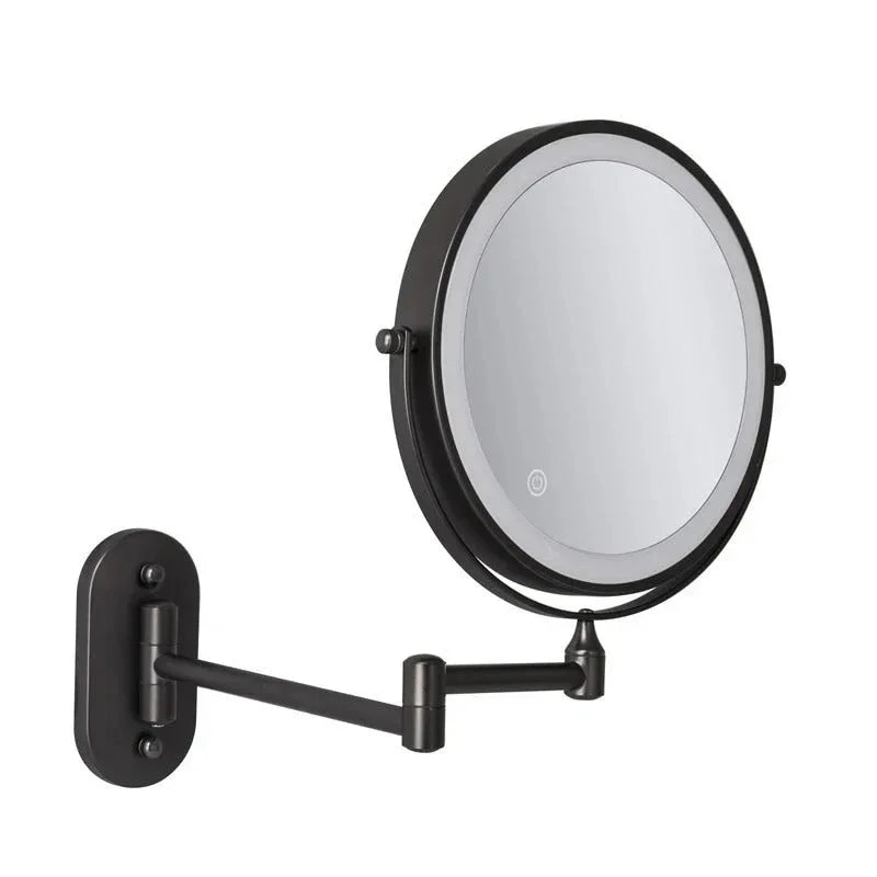 Lighted Makeup Mirror Wall Mount with Extendable Arm 8 in Chrome Magnifying Vanity Mirror for Bathroom Grooming Skincare Eyebrow Shaping Tou | Thomler