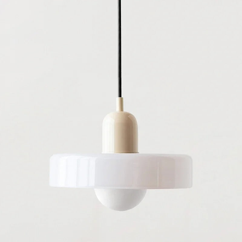 Tweekleurige glazen plafondlamp voor keukeneiland en eetkamer, moderne hanglamp | Thomler