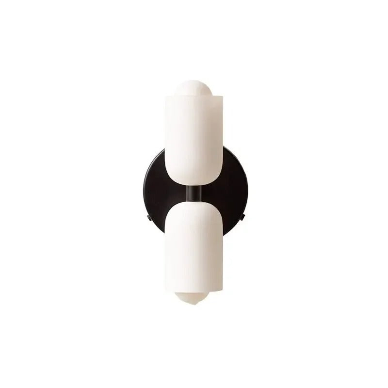 Mondgeblazen glazen wandlamp, meerkleurige kap, metalen voet, voor vaste aansluiting of met stekker, voor woonkamer, slaapkamer, hal, modern, hedendaags | Thomler
