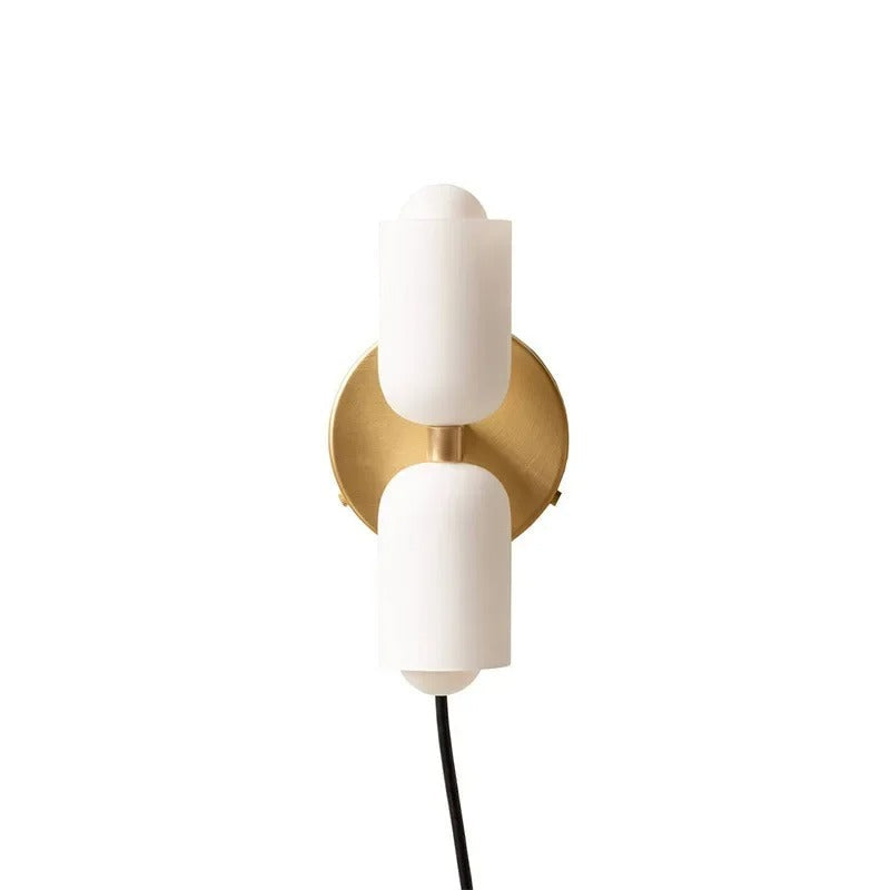 Mondgeblazen glazen wandlamp, meerkleurige kap, metalen voet, voor vaste aansluiting of met stekker, voor woonkamer, slaapkamer, hal, modern, hedendaags | Thomler